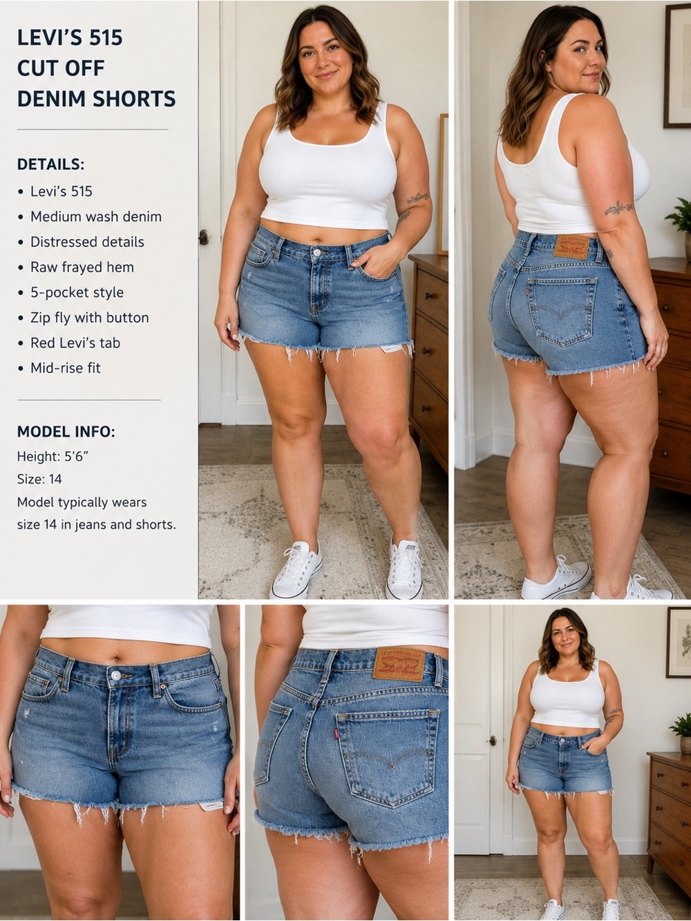 Levi’s 511 W38 Cut Off Denim Shorts Women’s Medium Wash Distressed Raw Hem Jea